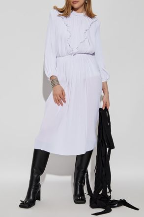 Balenciaga Pleated Dress, Womens, White