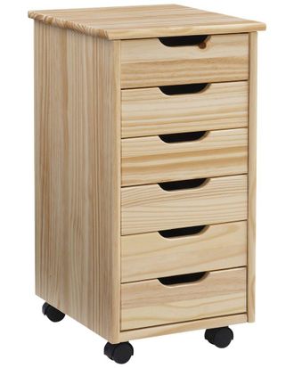 Linon Rudy Rolling 6 Drawer Cart