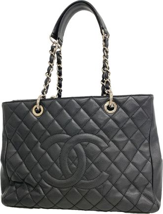 Chanel Black Grained Calfskin Tote Bag (Pre-Owned)