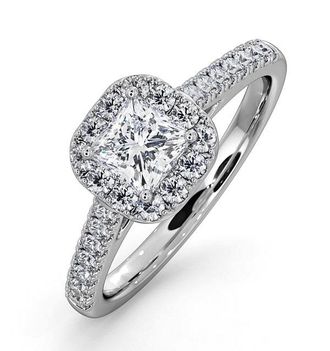 The Diamond Store Roxy Diamond Engagement Side Stone Ring in 18KW Gold 0.98CT G/SI1