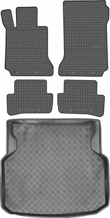 OEM Juego De Alfombrillas De Goma Para Coche Y Alfombrilla Para Maletero Para Mercedes Clase C W204 Sed&aacute;n (2007-2014)