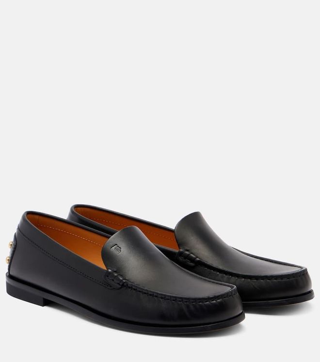 Studded leather loafers