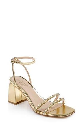Badgley Mischka Nella Ankle Strap Sandal in Gold Metallic at Nordstrom Rack, Size 8.5