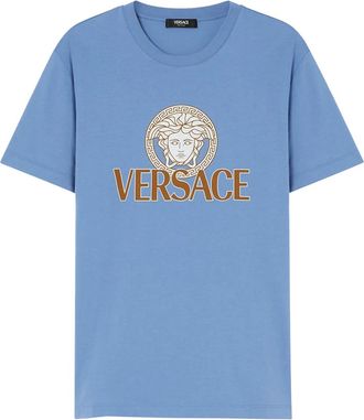 Versace Medusa-print T-shirt - men - Organic Cotton - M - Blue
