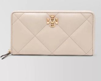 Tory Burch kira quilt diamond zip leather wallet
