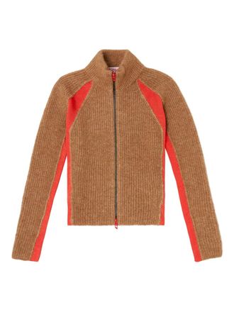 Diesel Louise zip-front cardigan - women - Alpaca/Polyimide/Elastane - M - Brown