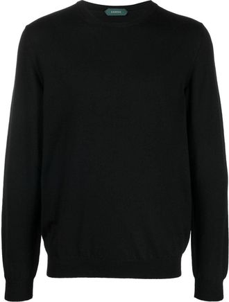 Zanone crew-neck fine-knit jumper - men - Virgin Wool - 54 - Black