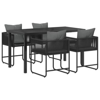vidaXL Conjunto De Comedor De Jard&iacute;n 5 Pcs Negro Y Antracita Vidaxl