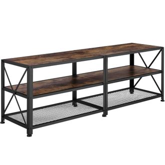 TecTake Mueble bajo para televisor, Madera industrial oscura, r&uacute;stica