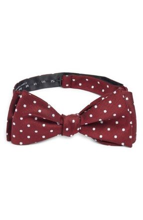 Clifton Wilson Polka Dot Silk Bow Tie in Maroon at Nordstrom