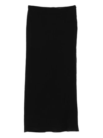 Wardrobe.NYC ribbed midi skirt - women - Silk - M - Black