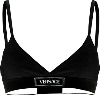 Versace Reggiseno con logo - Nero