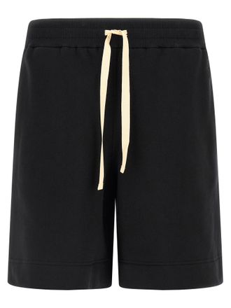 Jil Sander Mens Embroidered Logo Bermuda Shorts