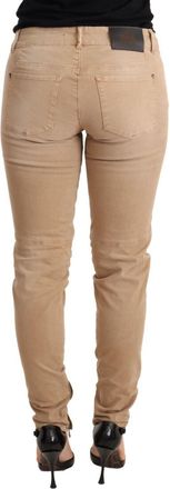 Ermanno Scervino Womens Brown Low Waist Skinny Denim Trouser Cotton Jeans