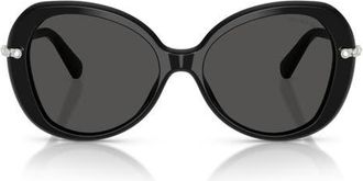 Swarovski 55mm Butterfly Sunglasses in Black /Dark Grey at Nordstrom