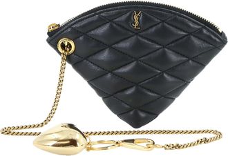 Saint Laurent Black Leather Coin Purse/Coin Case (Pre-Owned)