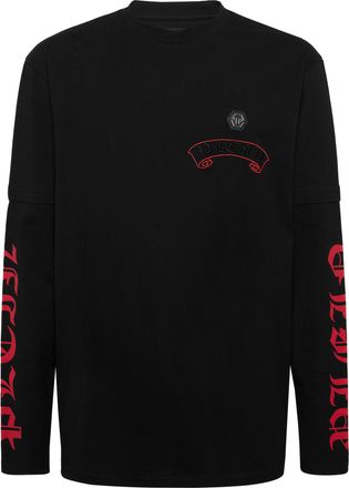 Philipp Plein Double Sleeve T-Shirt Banner Embroidery