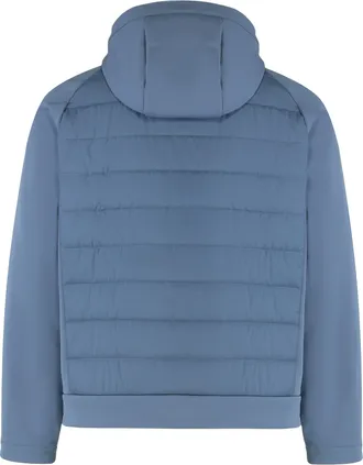 Paul & Shark Mens Technical Fabric Jacket With Zip And Hood Light Blue Polyester Raincoats Coat