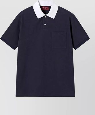 Gucci polo shirt chest pocket contrasting collar