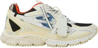 Off-white White Color Block Worn Out Sneakers