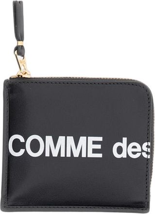 Comme Des Gar&ccedil;ons Compact Logo Coin Purse with Zip Closure