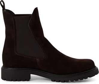 Tamaris Tamaris Dames Mocca Bruine Leren Klassieke Hoge Chelsea Enkellaarsjes