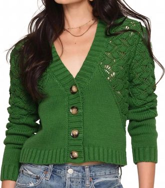 Heartloom Amalda V-Neck Cardigan In Green