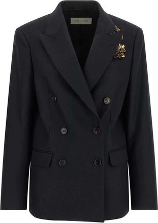 Dries Van Noten geborduurde blazer met dubbele rij knopen