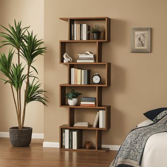 Dmora Dmora - Estante Para Libros Dgiovan, Gabinete Con Estantes, Biblioteca De Oficina, 100% Made In Italy, Cm 80x25h192, Arce