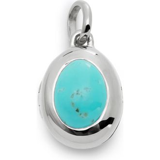 Monica Vinader Birthstone Locket Pendant in Sterling Silver /Turquoise at Nordstrom