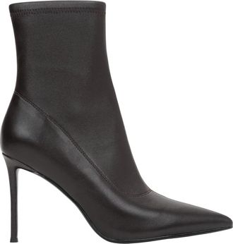 Estro & Luminara Stiletto Enkellaarsjes - Dames - Laarzen met Hak - Bruin - 39 EU - Leer - Schoenen