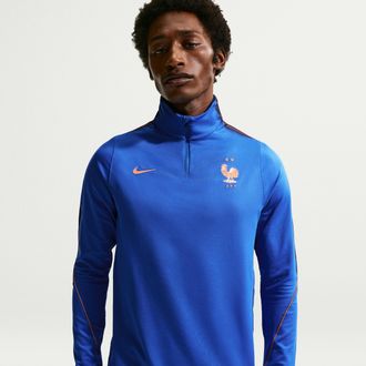 Nike FFF Strike Nike Mens Dri-FIT Soccer Drill Top in Blue | IB4606-480