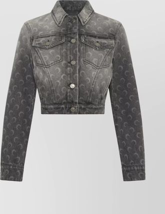 Marine Serre denim cropped jacket