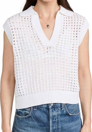 Velvet Taye Henley Top In White
