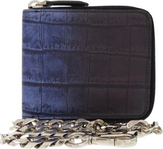 Fendi Black Blue Leather Wallet (Bi-Fold) (Pre-Owned)