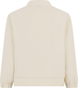 Moncler Womens Cardigan With Zip Cotton-Blend Cream Cardigans Sweater