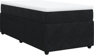vidaXL Cama Box Spring Con Colch&oacute;n Terciopelo Negro 100x200 Cm Vidaxl