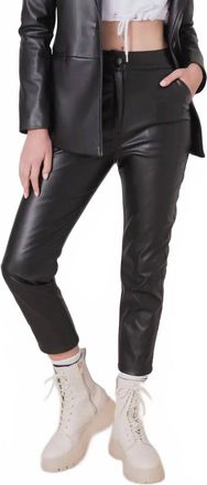 BSL High Waist Straight Faux Leather Pants In Black