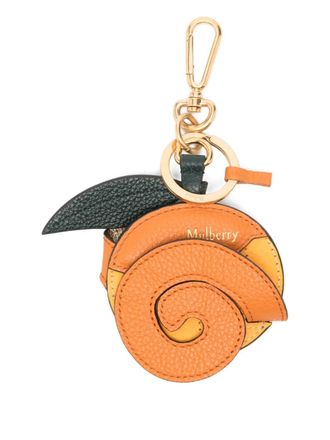 Mulberry Peeling Orange leaf-charm keyring - women - Calf Leather/Brass - One Size