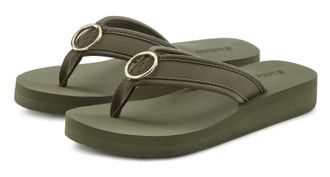 Lascana Sandale, Badeschuh, Pantolette, Badelatsche, Flip Flop Zehentrenner, Badeschuh mit Ringapplikation Italy VEGAN