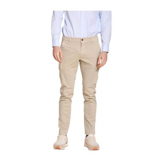 Mason's Slim-fit Trousers, male, Beige, 3XL, Slim Fit Cargo Trousers in Gabardine