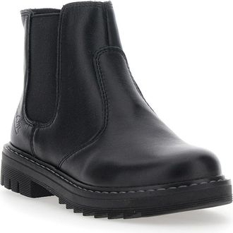 Pom dApi Girls Black Ankle Boots With Logo Rubber