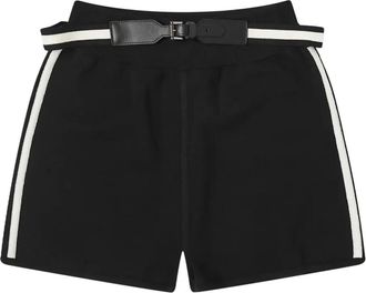 Max Mara Shorts met zijstreep en ceintuur - Zwart