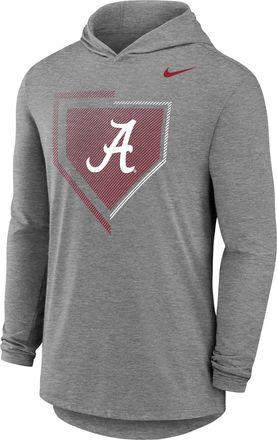 Nike Mens College (Alabama Crimson Tide) Long-Sleeve Hooded Baseball T-Shirt in Grey | M12173P967BAMA-DGH