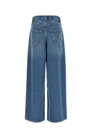 A Gold E Rounded Baggy Jeans - Blue