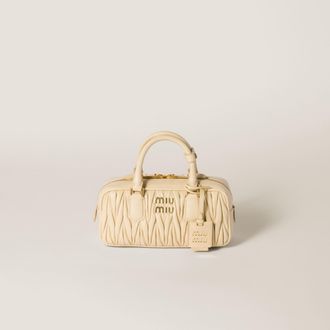 Miu Miu Arcadie Matelass&eacute; Nappa Leather Bag, Woman, Soy Green