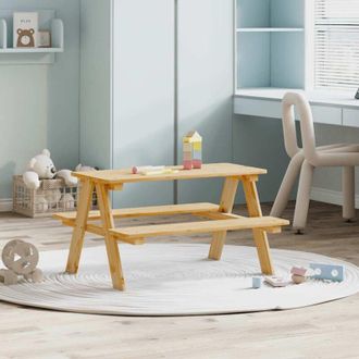 vidaXL Vidaxl - Mesa Infantil Con Bancos irun 90x79,5x50 Cm Madera Maciza
