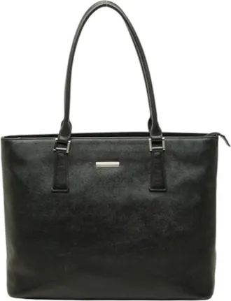 Burberry Black Leather Shoulder Bag Tote Bag (Pre-Owned)