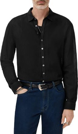 John Varvatos Bucks Button-Up Shirt in Black at Nordstrom, Size Xx-Large
