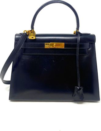 Herm&egrave;s Black Box Leather Kelly Bag 28 Sellier